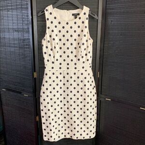 J. Crew Cream and Black Sheath Midi Dress